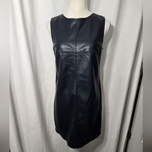 5/48 Sleeveless Faux Leather Mini Dress Black Sz Small NWT